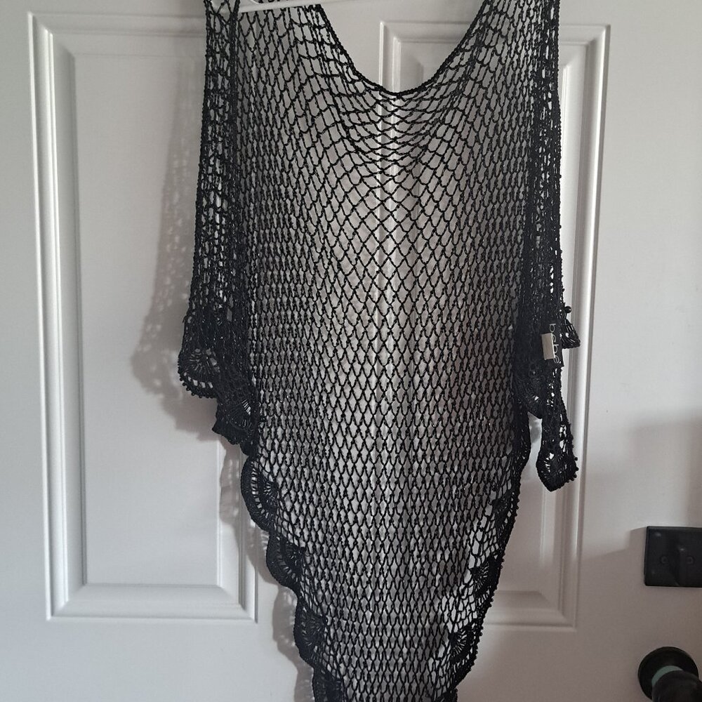 bebe Black Beaded Shawl # 26
